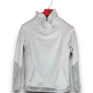 Decathlon White Hiking Pullover Sweatshirt L Quechua Contrast Print Long Sleeves